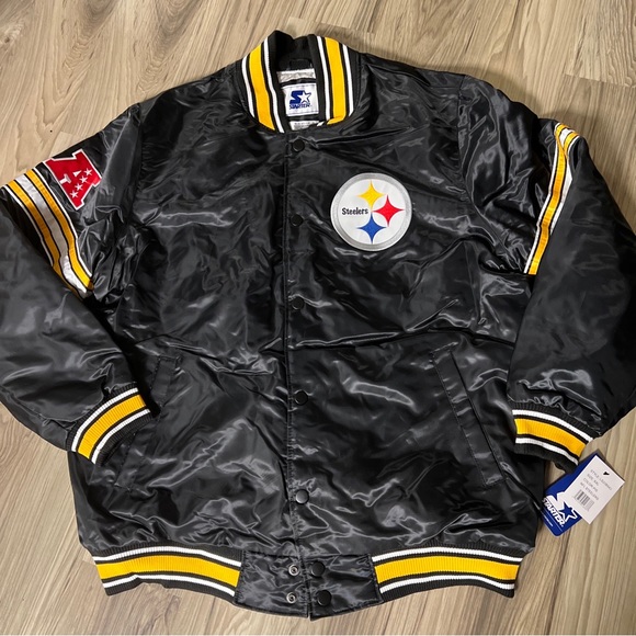 STARTER Other - Starter Pittsburgh Steelers Satin Full Snap Jacket Men's Medium $140 MSRP NWT